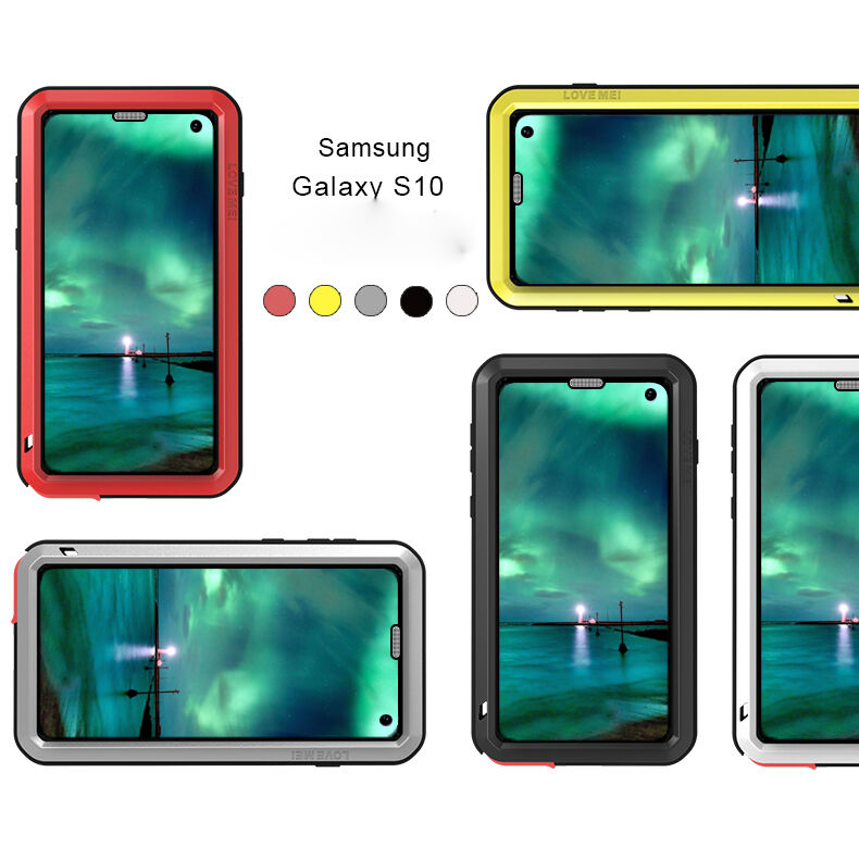 Love Mei szuper tartós fém tok Samsung Galaxy S10 - fekete