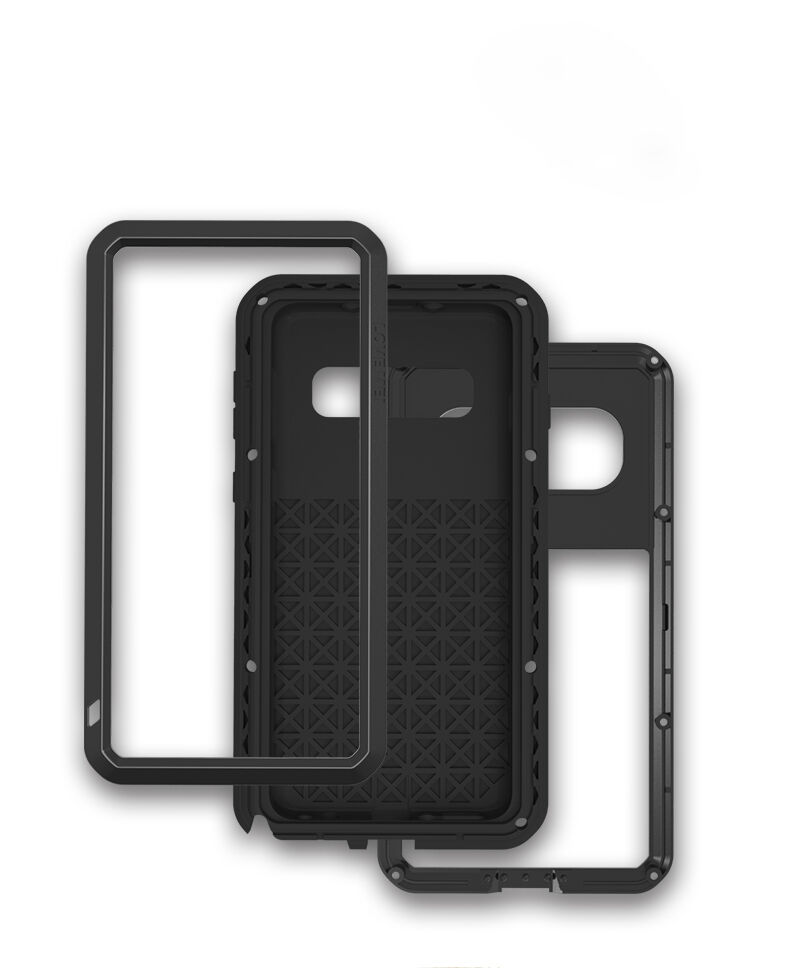 Love Mei szuper tartós fém tok Samsung Galaxy S10 - fekete