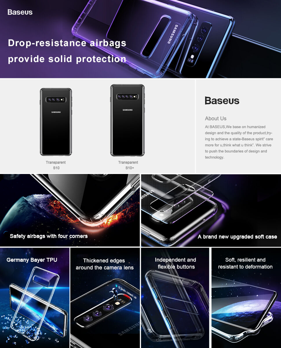 Baseus műanyag védő tok Samsung Galaxy S10 - transzparens