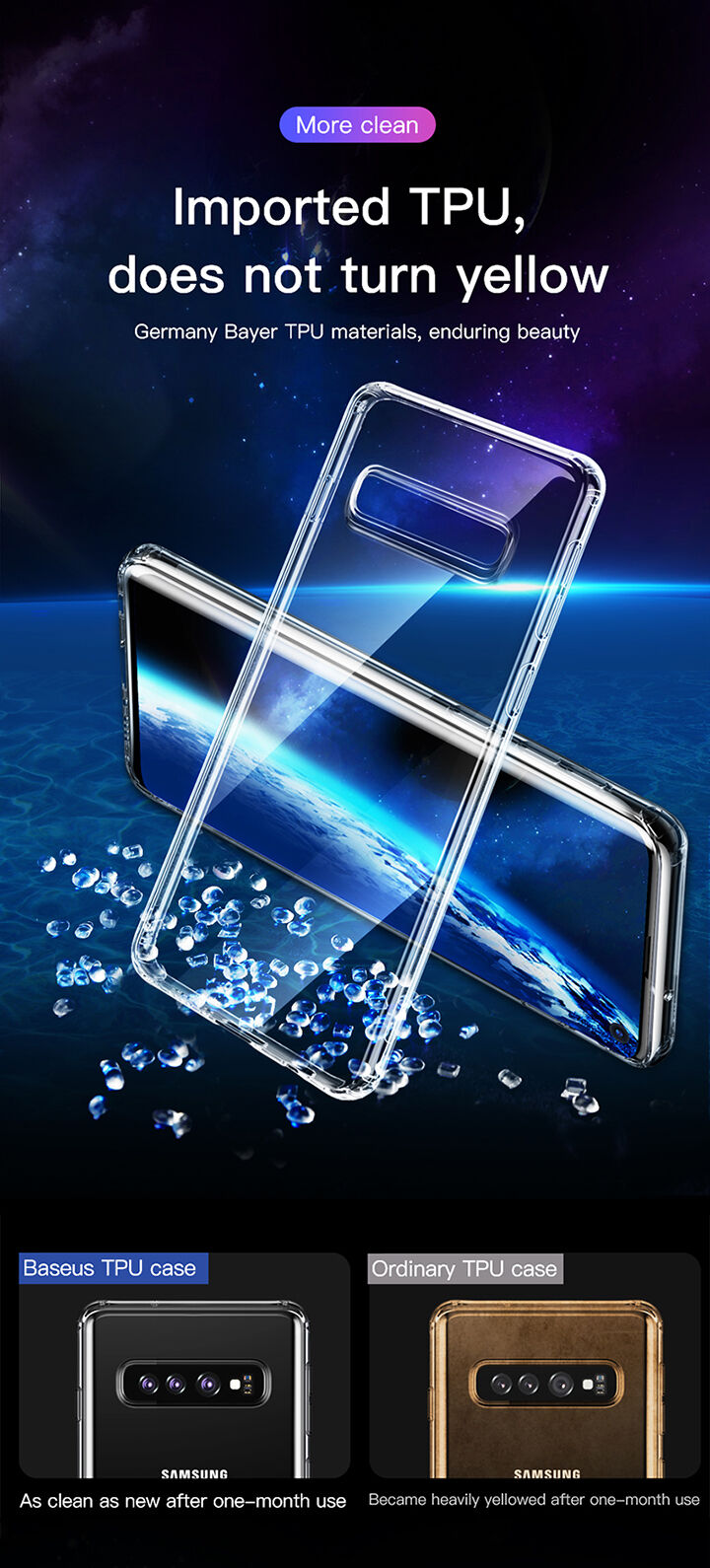 Baseus műanyag védő tok Samsung Galaxy S10 - transzparens