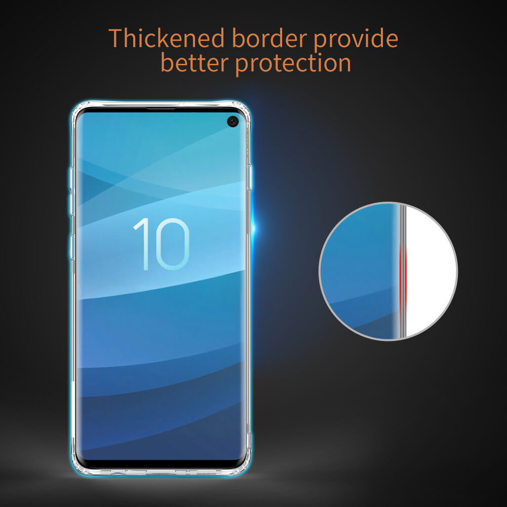 Nillkin transzparens tok puha műanyagból Samsung Galaxy S10 - arany