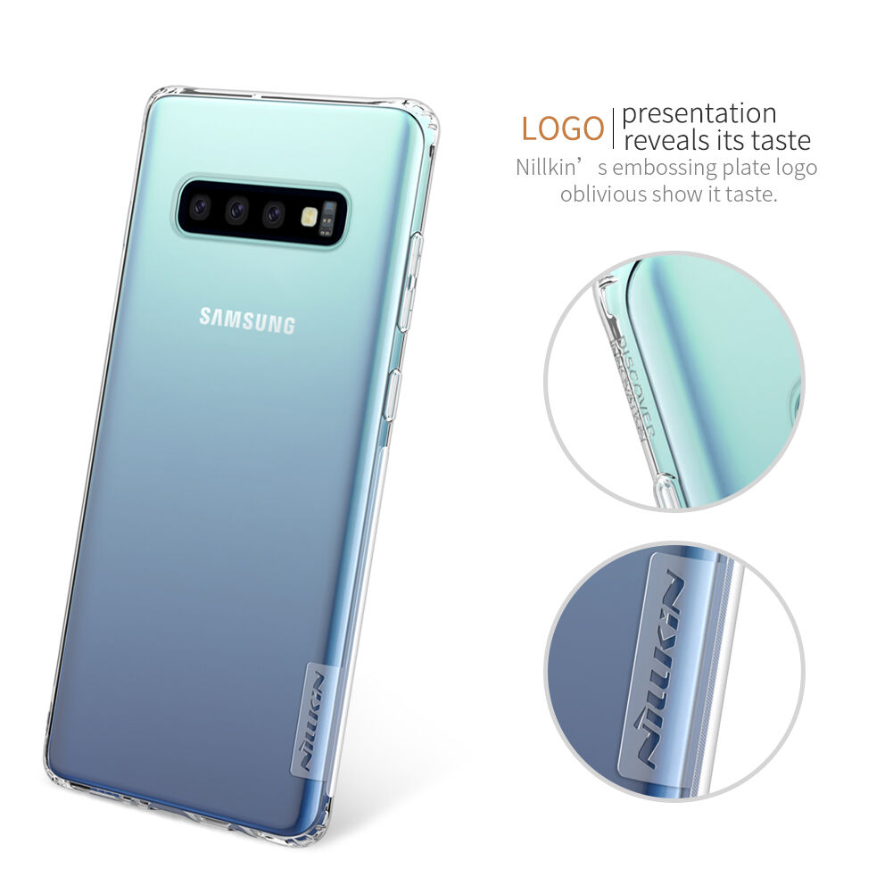 Nillkin transzparens tok puha műanyagból Samsung Galaxy S10 - arany