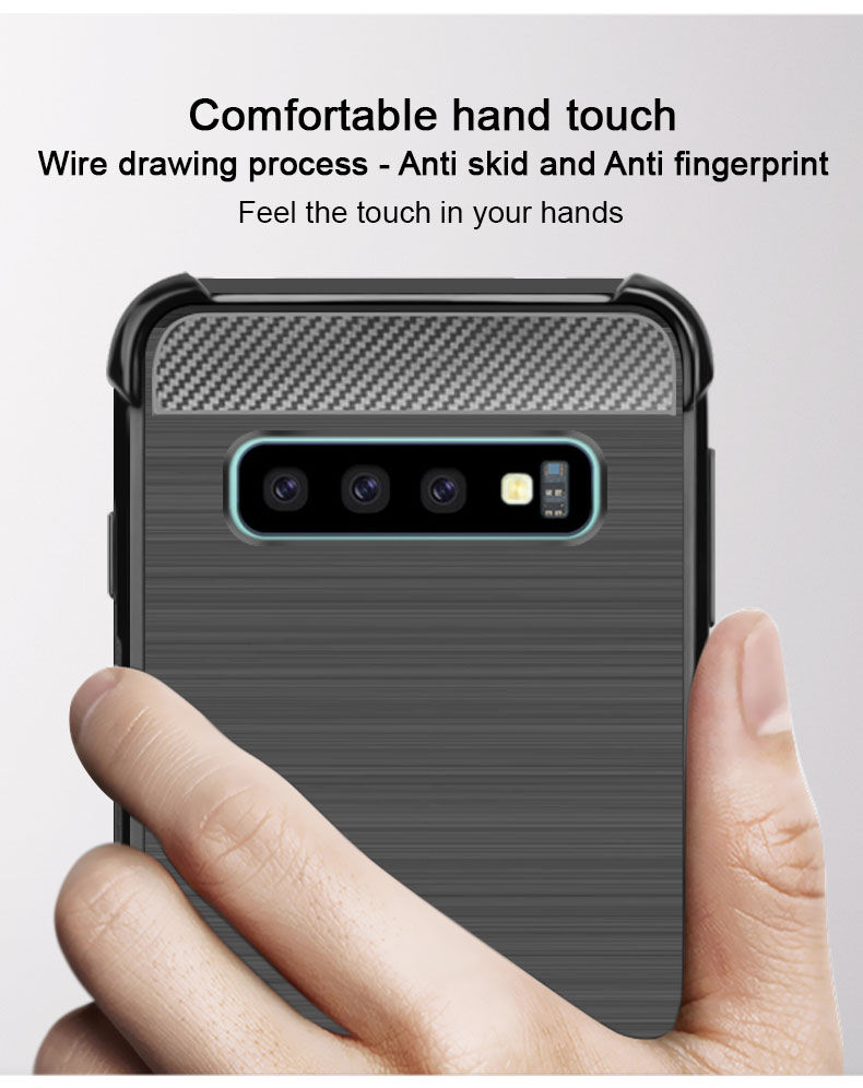 Imak védő tok csiszolt textúrával Samsung Galaxy S10 - fekete