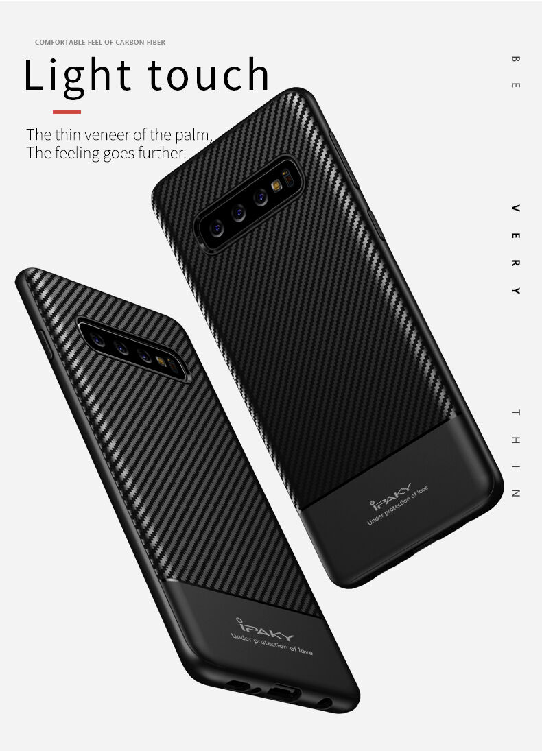 Ipaky tok karbonszálas textúrával Samsung Galaxy S10 - szürke