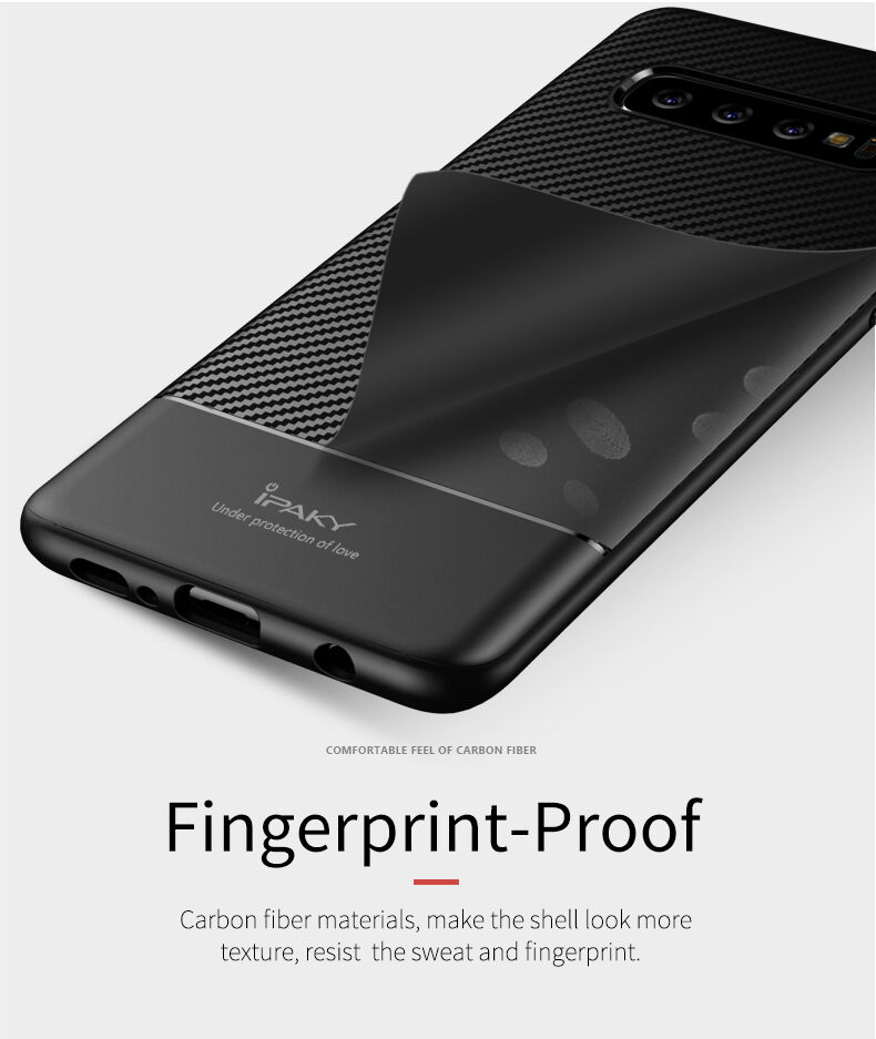 Ipaky tok karbonszálas textúrával Samsung Galaxy S10 - fekete