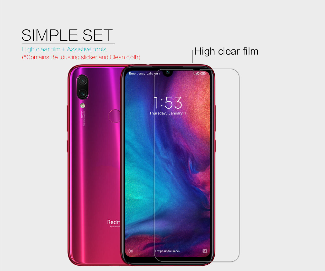Nillkin HD átlátszó karcálló védő fólia Xiaomi Redmi Note 7