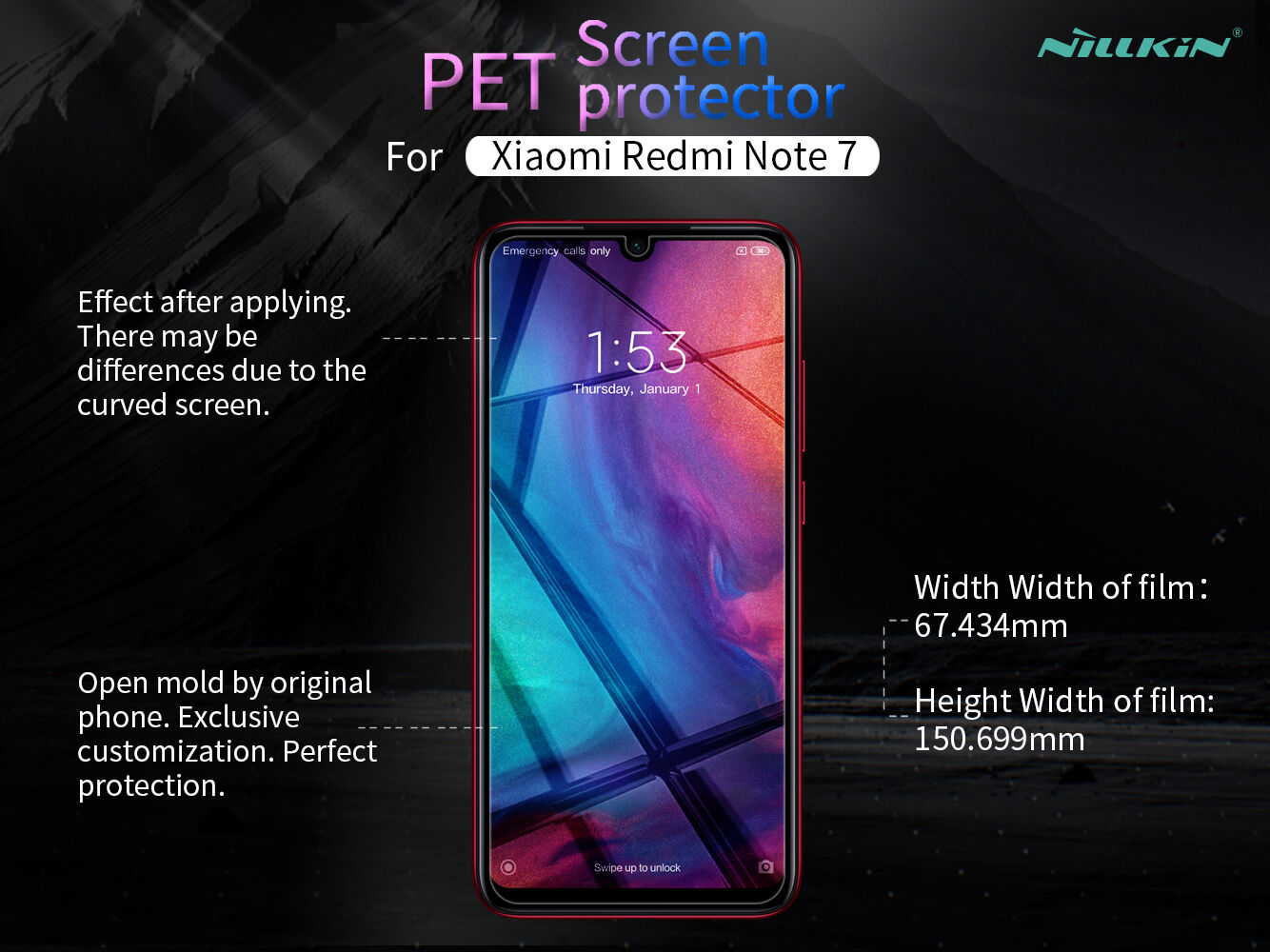Nillkin HD átlátszó karcálló védő fólia Xiaomi Redmi Note 7