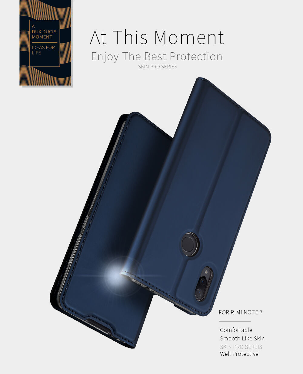 Dux Ducis bőr tok kártyatároló rekesszel Xiaomi Redmi Note 7 - arany
