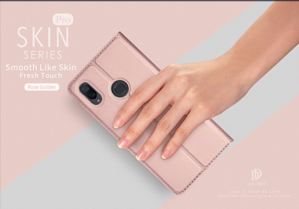 Dux Ducis bőr tok kártyatároló rekesszel Xiaomi Redmi Note 7 - kék