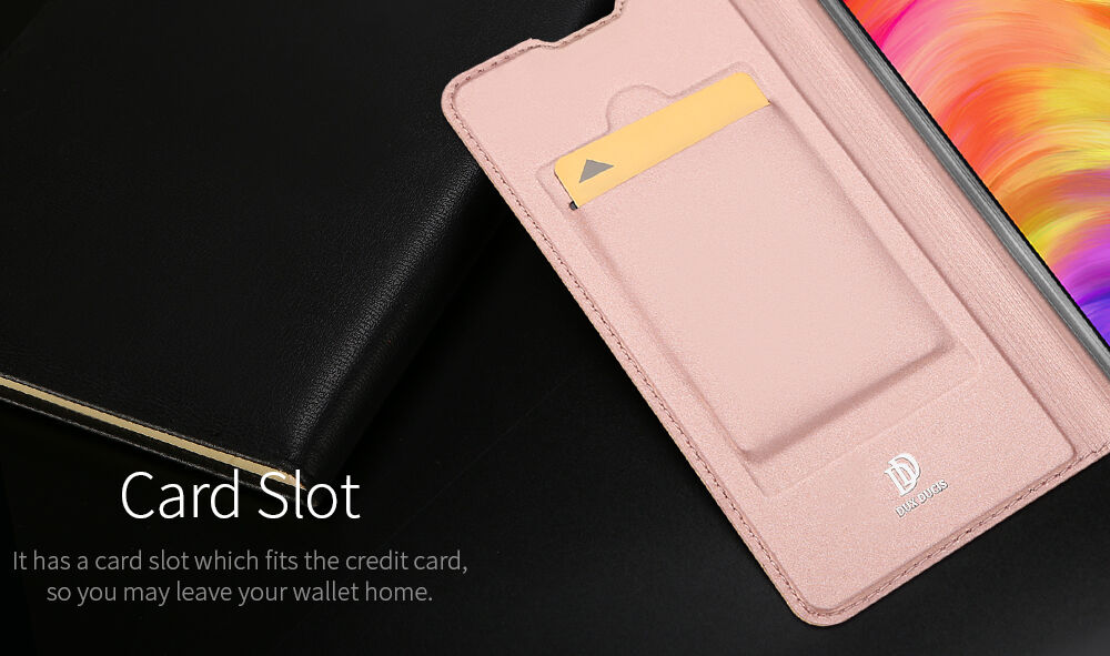 Dux Ducis bőr tok kártyatároló rekesszel Xiaomi Redmi Note 7 - kék