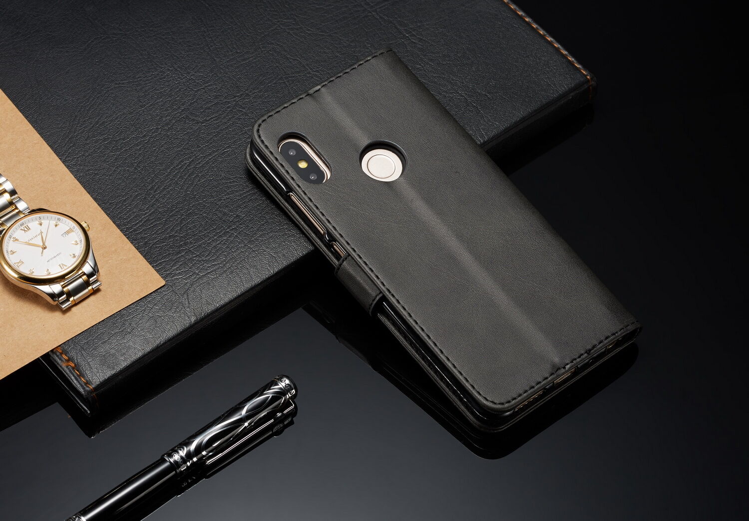 LC.imeeke pénztárcás bőr tok Xiaomi Redmi Note 6 - fekete