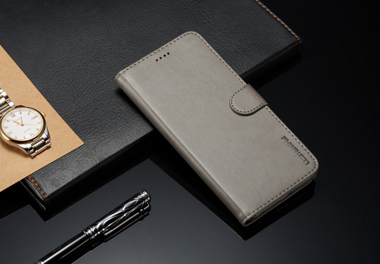 LC.imeeke pénztárcás bőr tok Xiaomi Redmi Note 6 - fekete