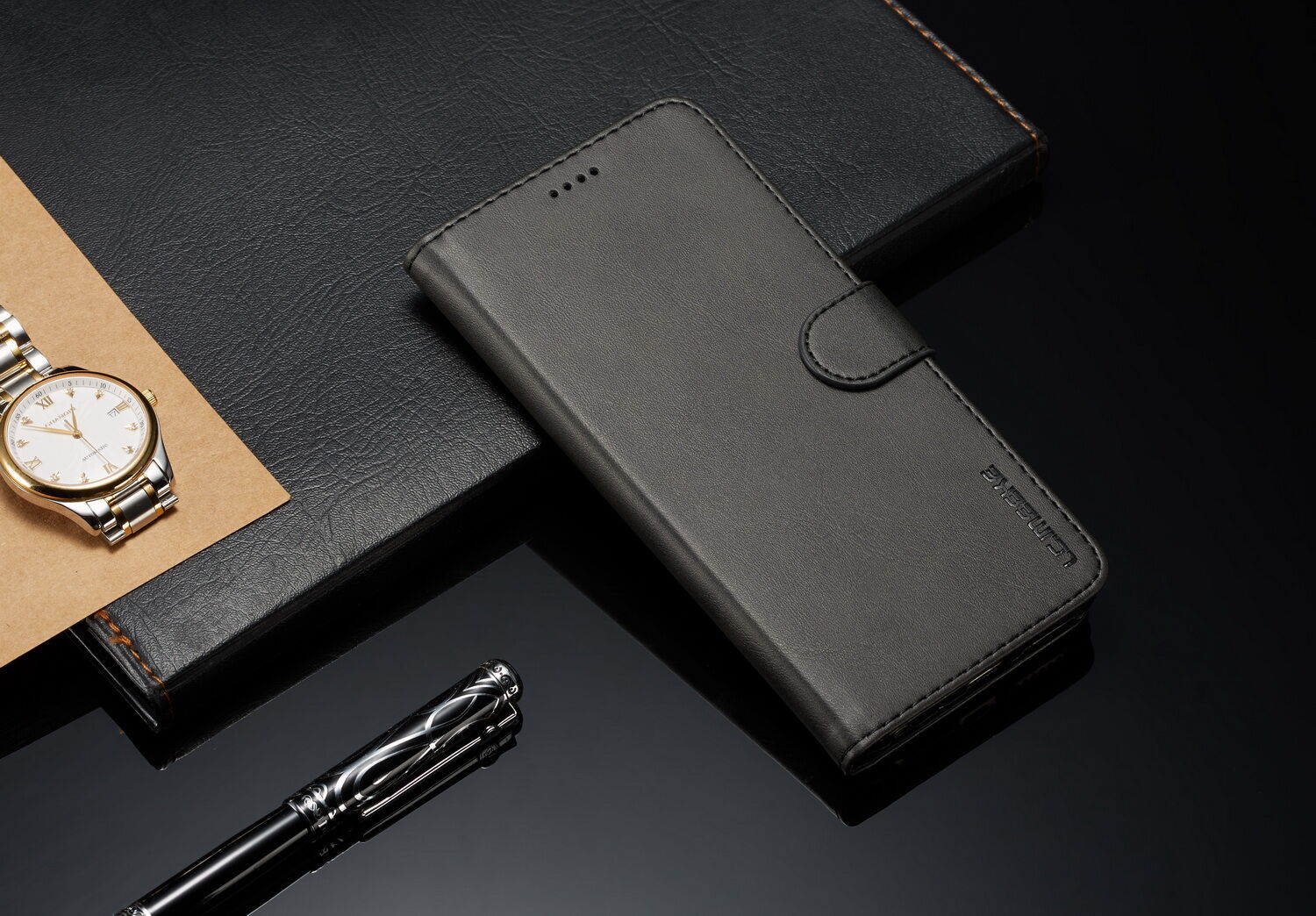 LC.imeeke pénztárcás bőr tok Xiaomi Redmi Note 6 - kávé szín