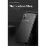 Ipaky puha védő tok karbon szál textúrával Xiaomi Redmi Note 6 - fekete