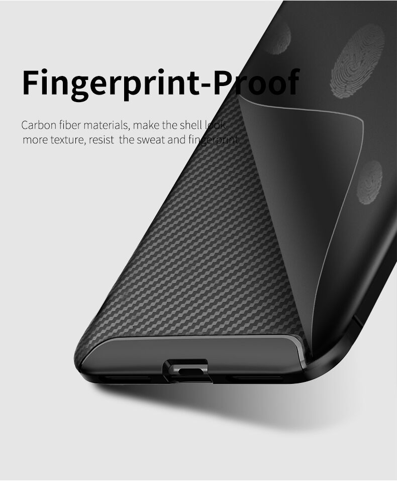 Ipaky puha védő tok karbon szál textúrával Xiaomi Redmi Note 6 - fekete