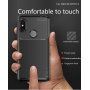 Ipaky puha védő tok karbon szál textúrával Xiaomi Redmi Note 6 - fekete