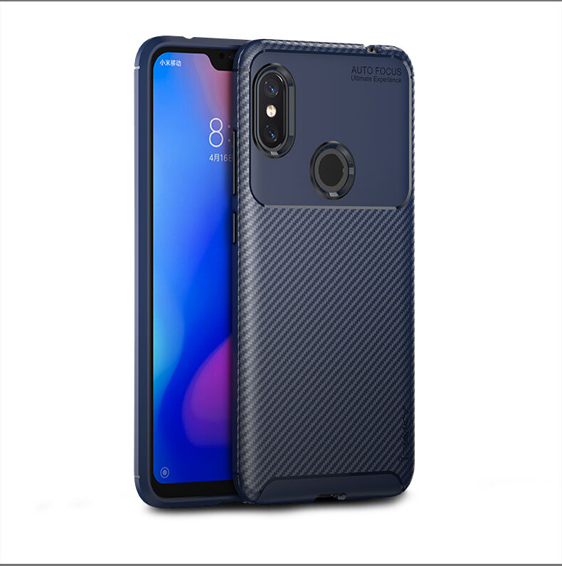 Ipaky puha védő tok karbon szál textúrával Xiaomi Redmi Note 6 - fekete