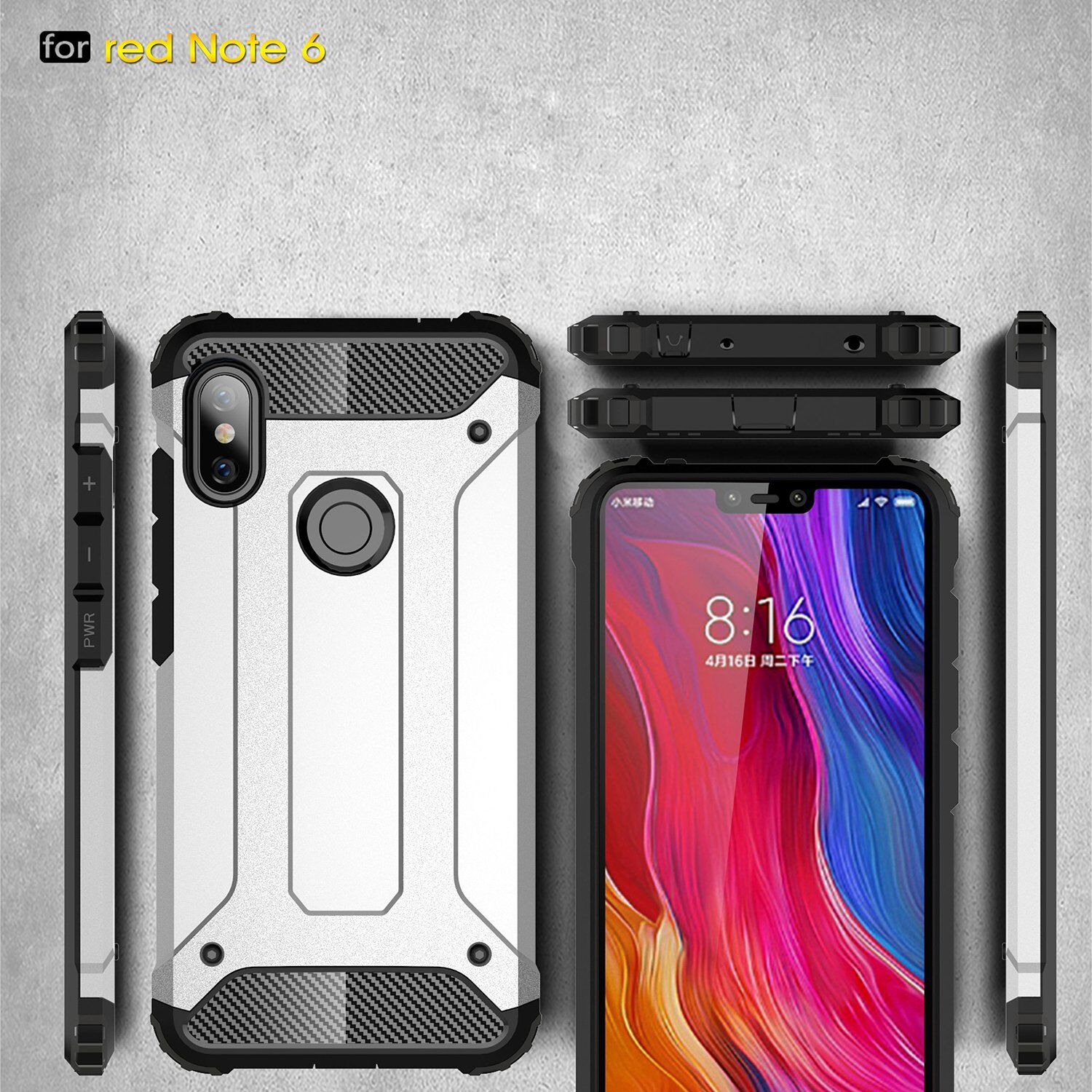 Szuper tartós Armor tok Xiaomi Redmi Note 6 - kék
