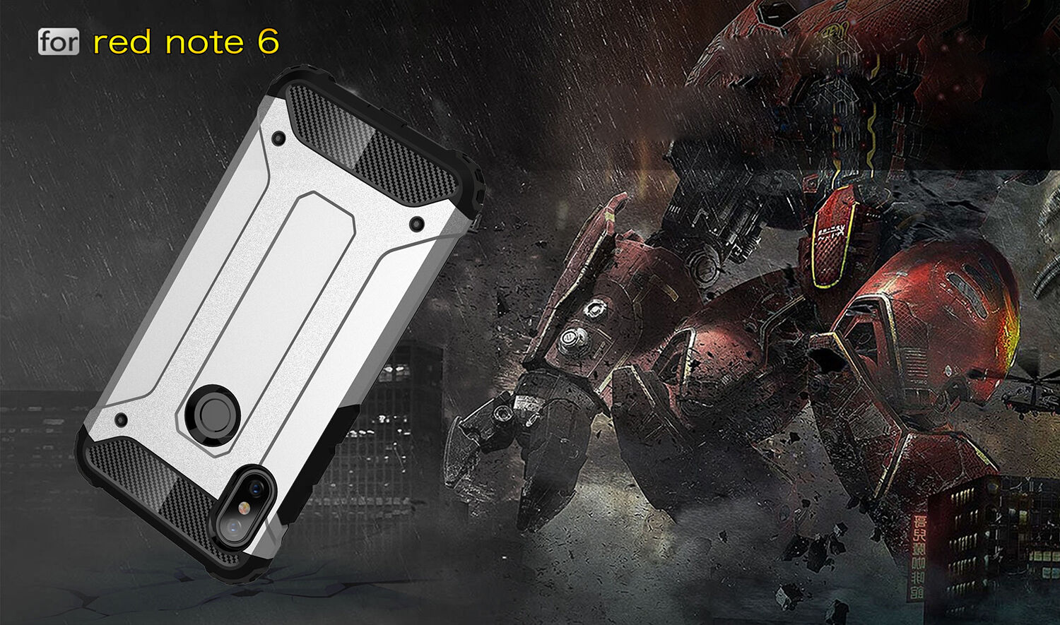 Szuper tartós Armor tok Xiaomi Redmi Note 6 - piros