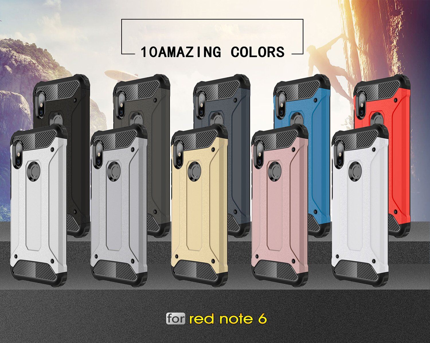 Szuper tartós Armor tok Xiaomi Redmi Note 6 - ezüst