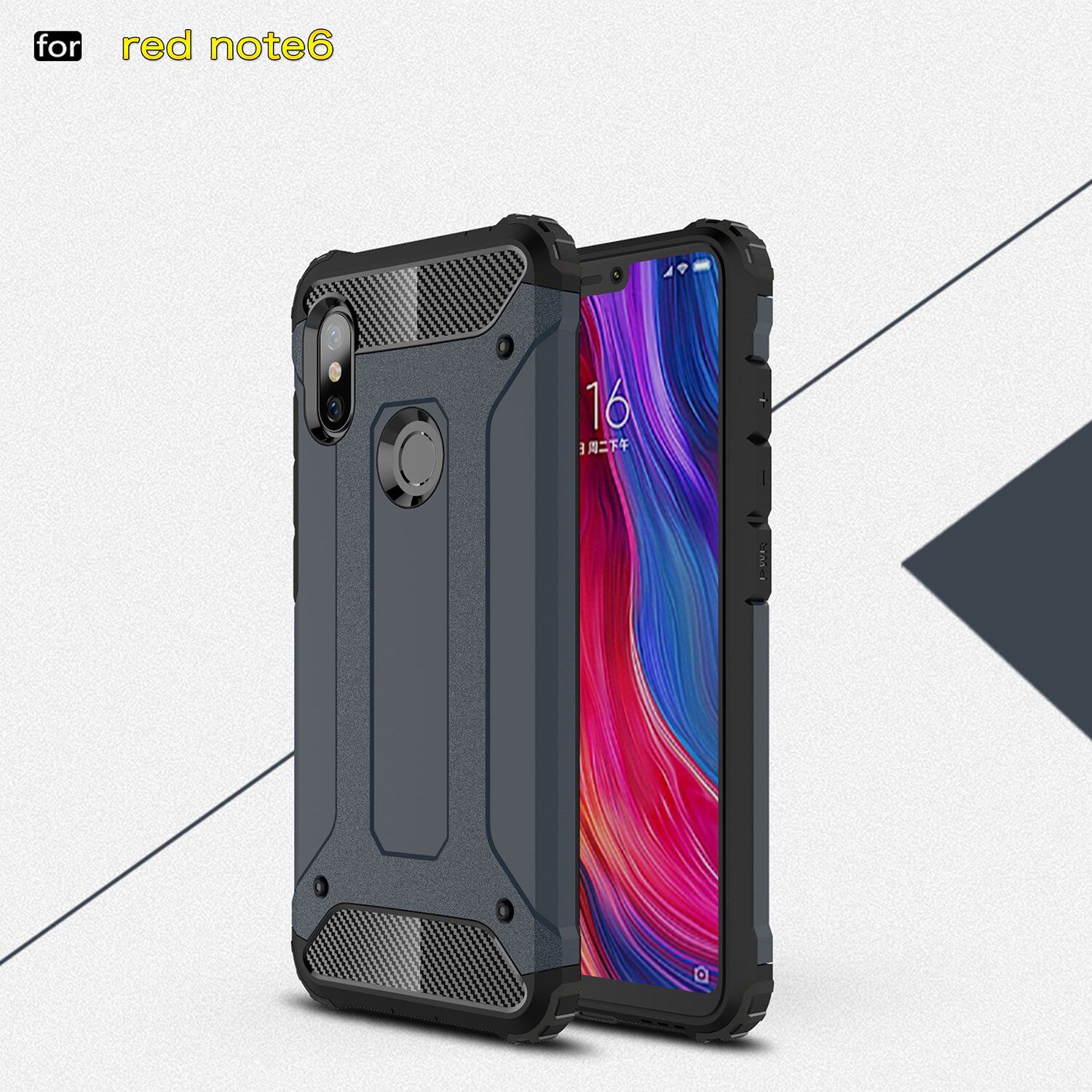 Szuper tartós Armor tok Xiaomi Redmi Note 6 - ezüst