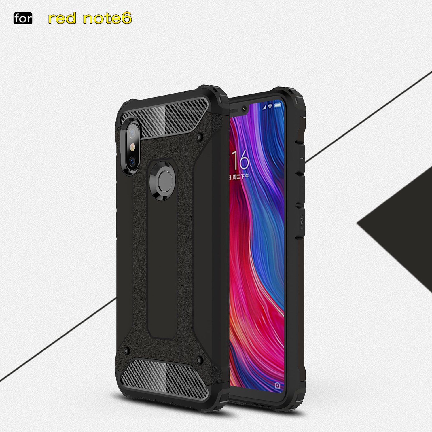 Szuper tartós Armor tok Xiaomi Redmi Note 6 - ezüst