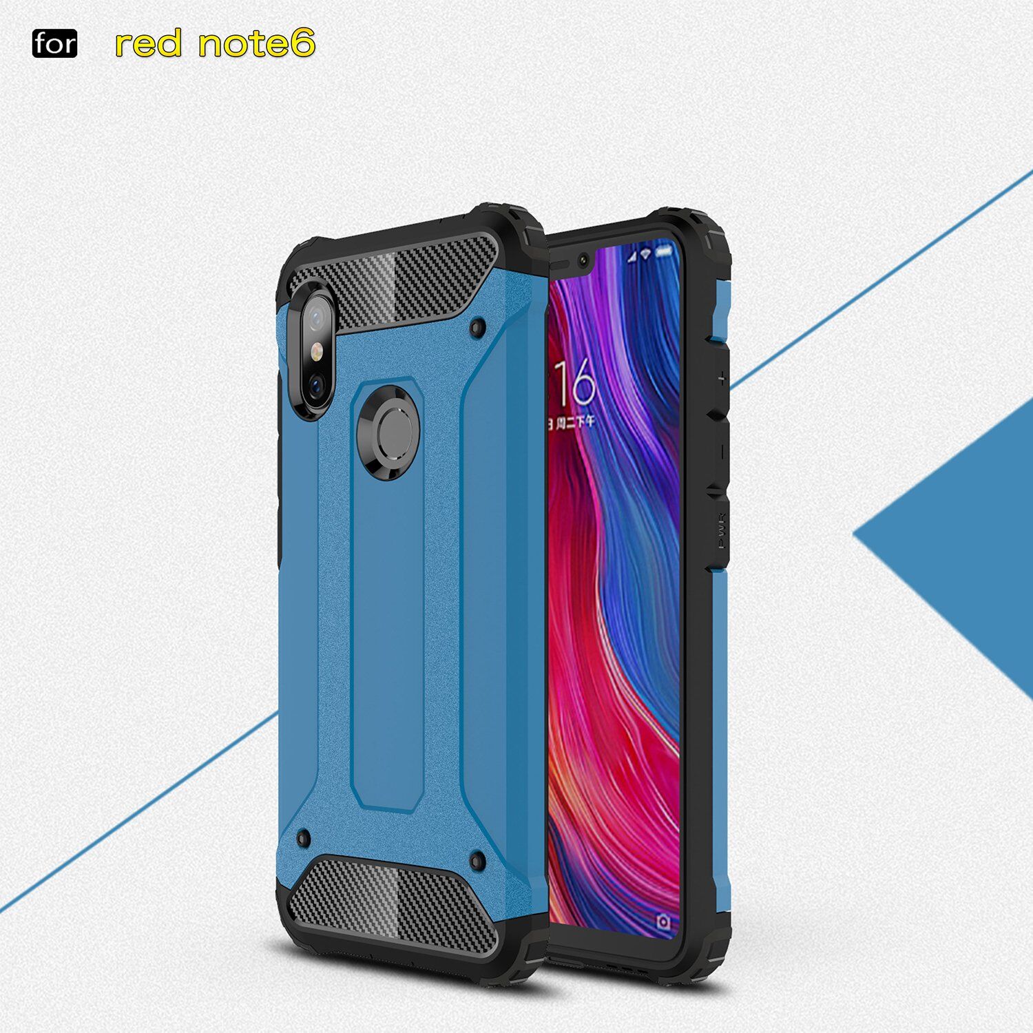 Szuper tartós Armor tok Xiaomi Redmi Note 6 - ezüst