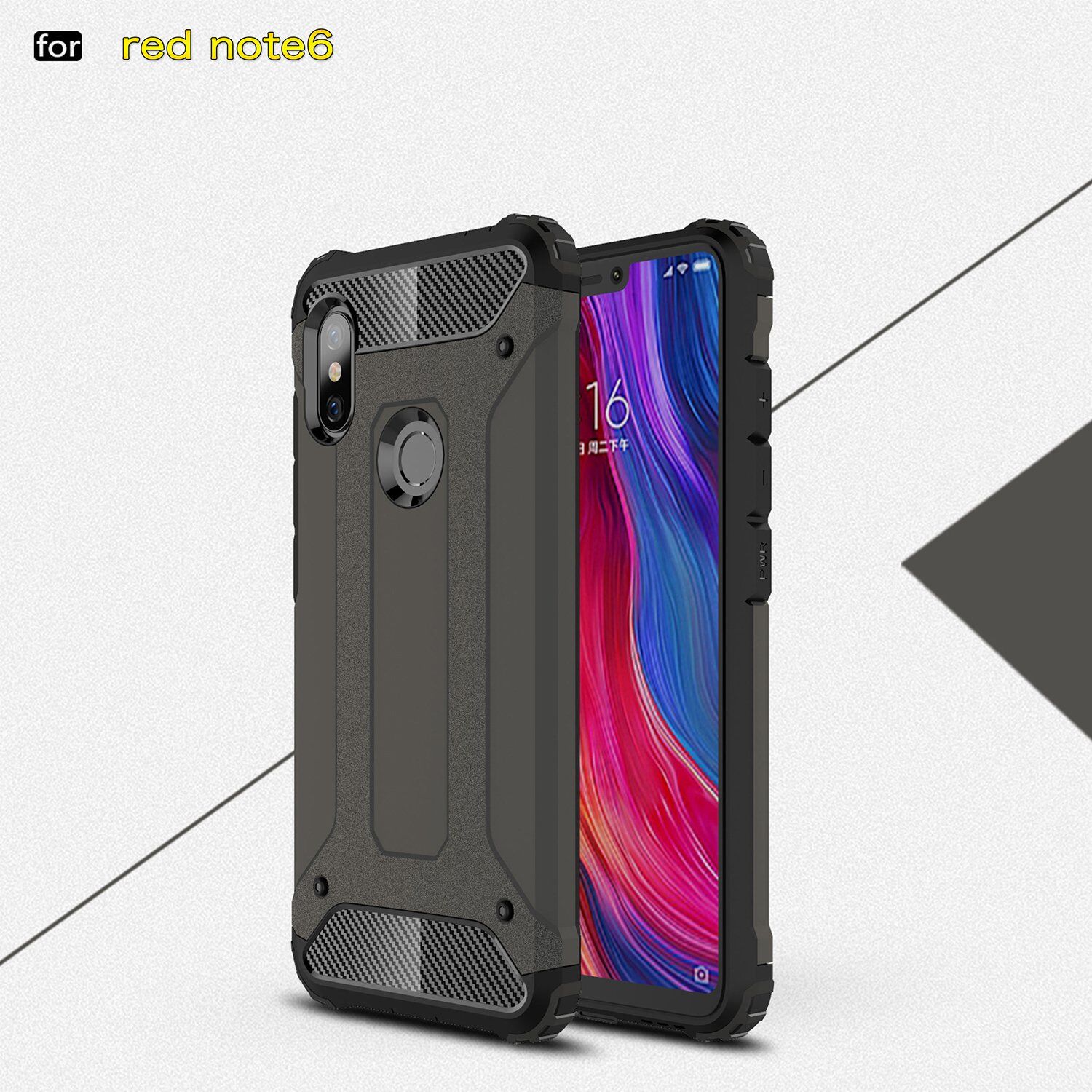 Szuper tartós Armor tok Xiaomi Redmi Note 6 - ezüst