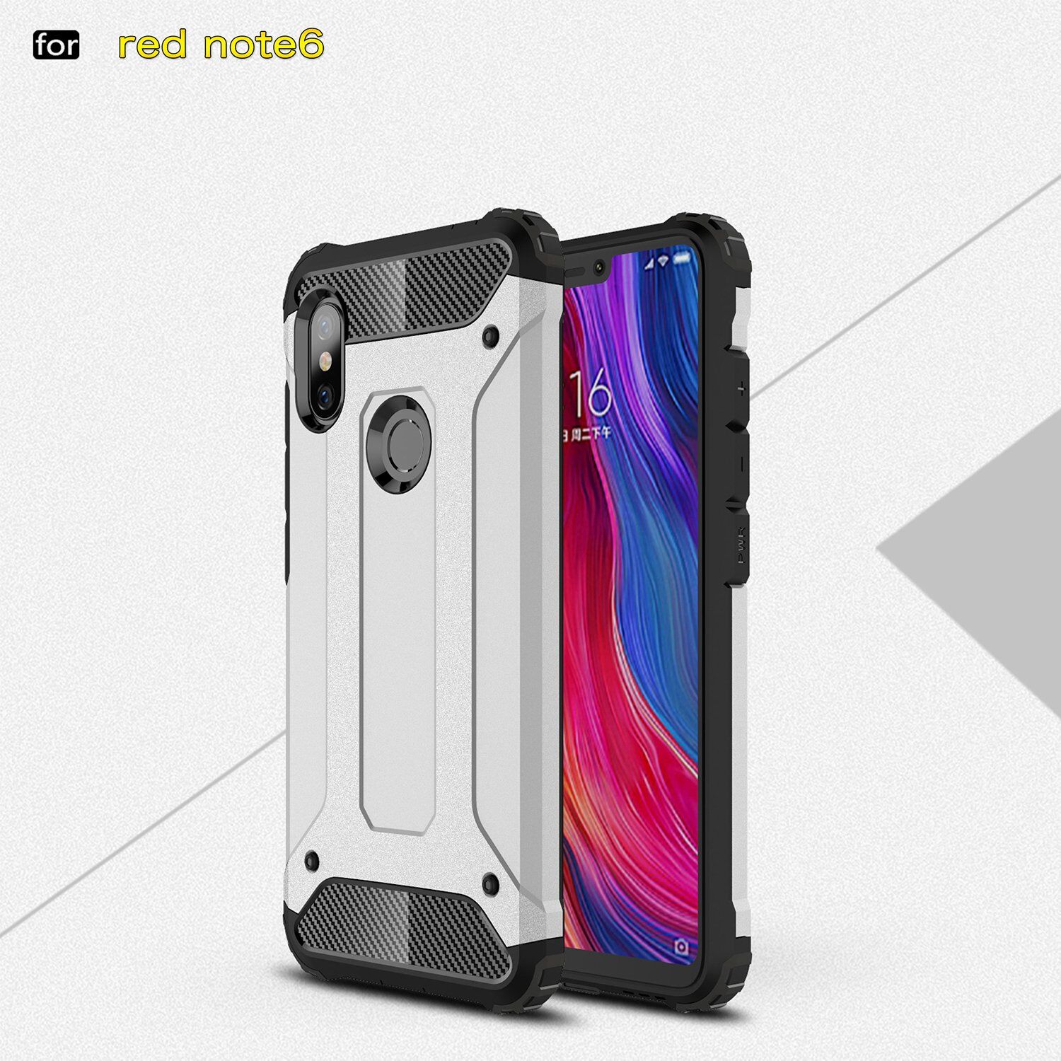 Szuper tartós Armor tok Xiaomi Redmi Note 6 - ezüst Szuper tartós Armor tok Xiaomi Redmi Note 6 - ezüst