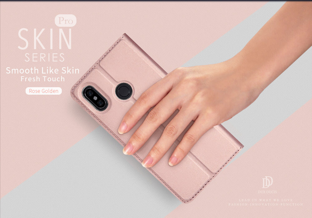 Dux Ducis védő bőr tok Xiaomi Redmi Note 6 - sötétkék