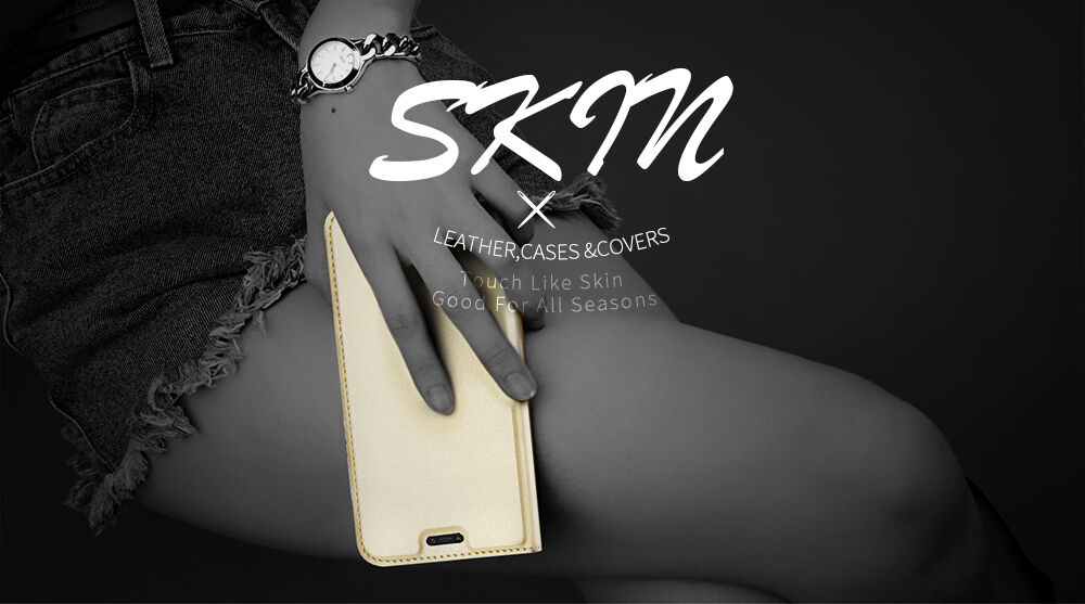 Dux Ducis védő bőr tok Xiaomi Redmi Note 6 - rózsaszín-arany
