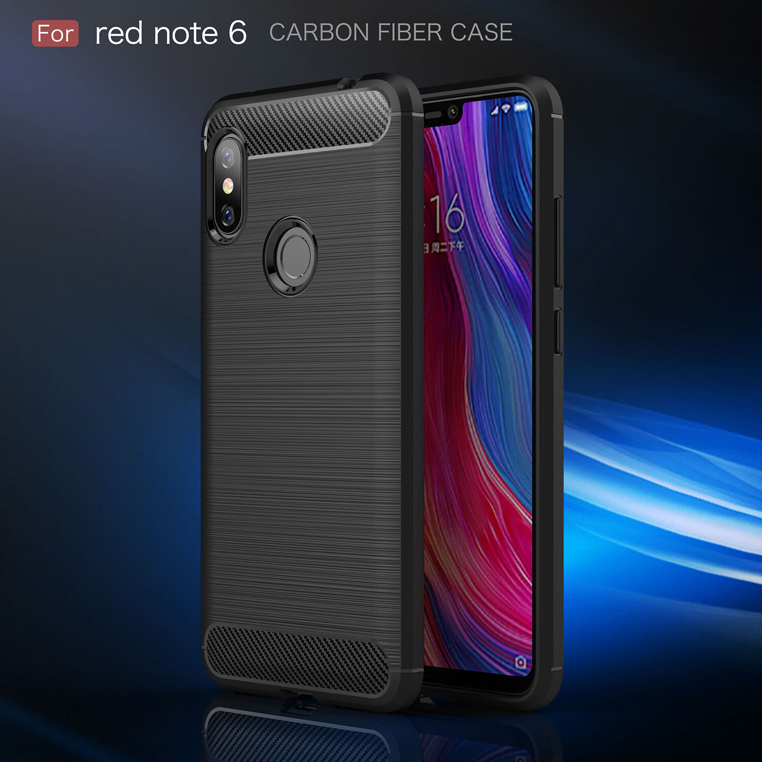 Védő tok csiszolt textúrával Xiaomi Redmi Note 6 - piros