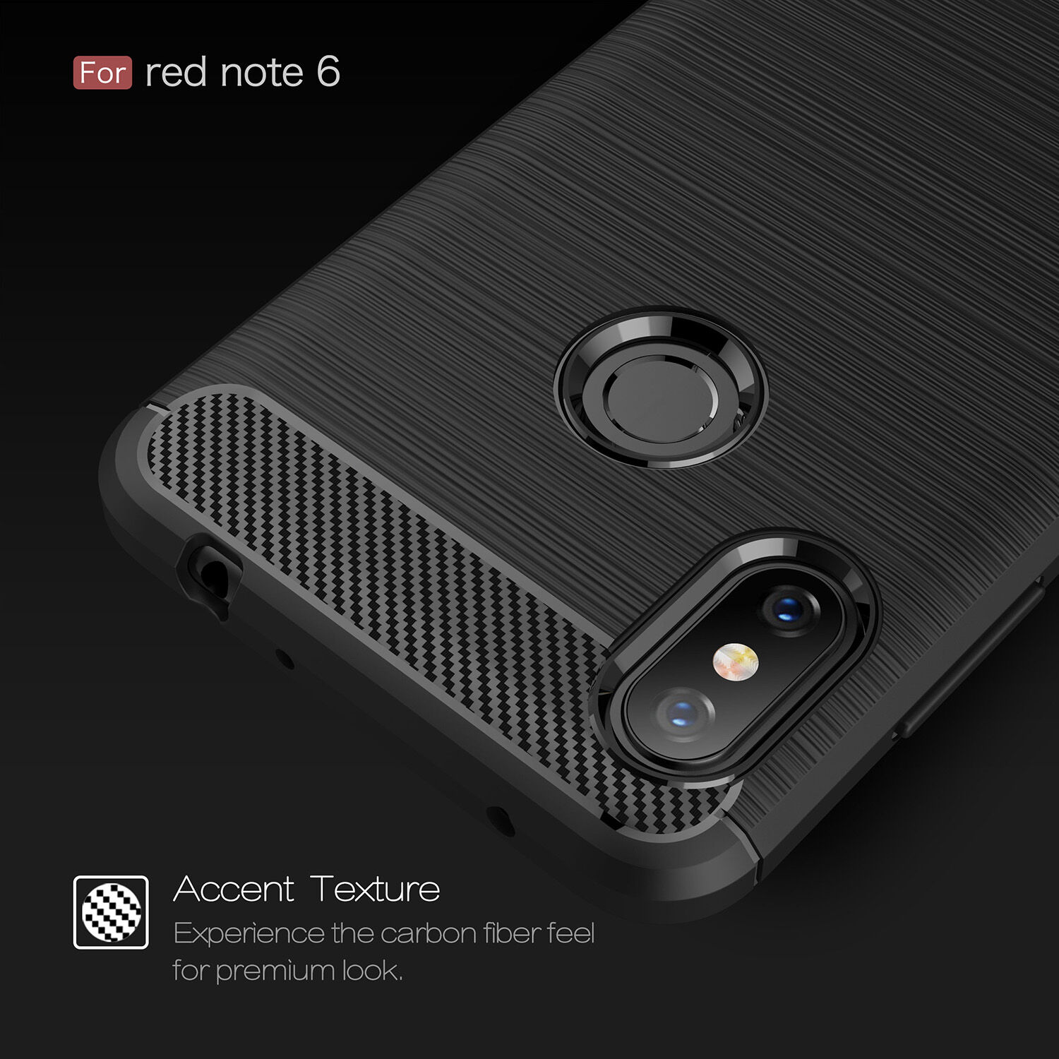 Védő tok csiszolt textúrával Xiaomi Redmi Note 6 - piros
