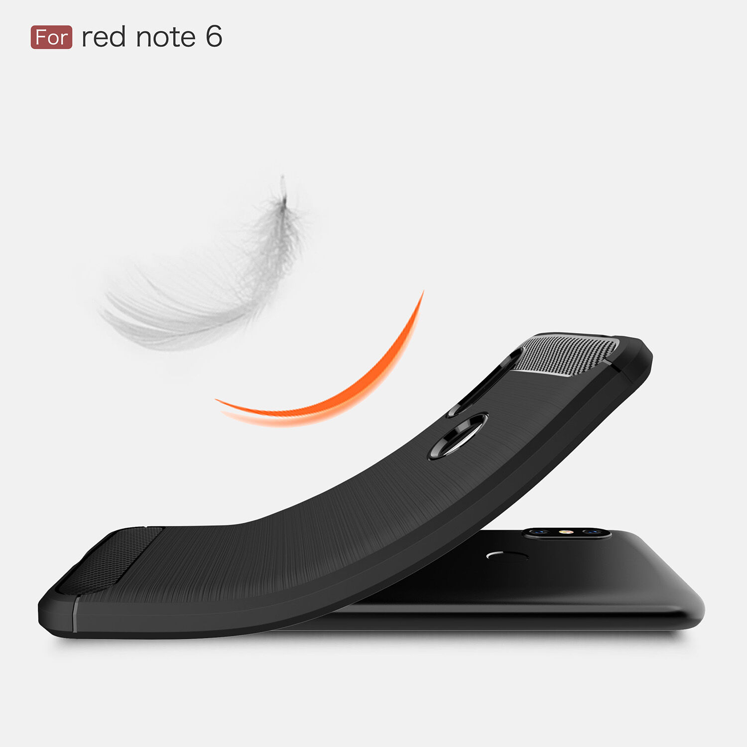 Védő tok csiszolt textúrával Xiaomi Redmi Note 6 - piros
