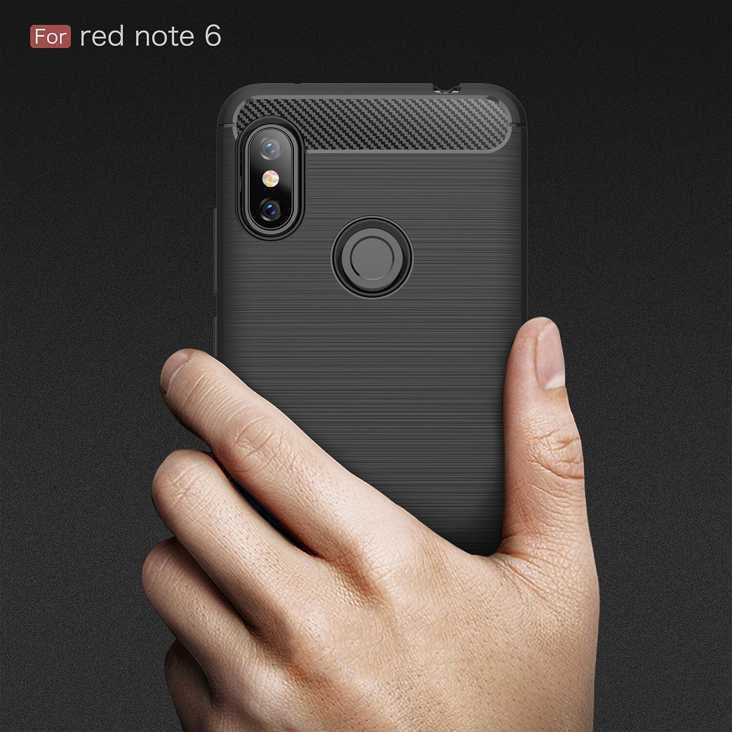 Védő tok csiszolt textúrával Xiaomi Redmi Note 6 - piros