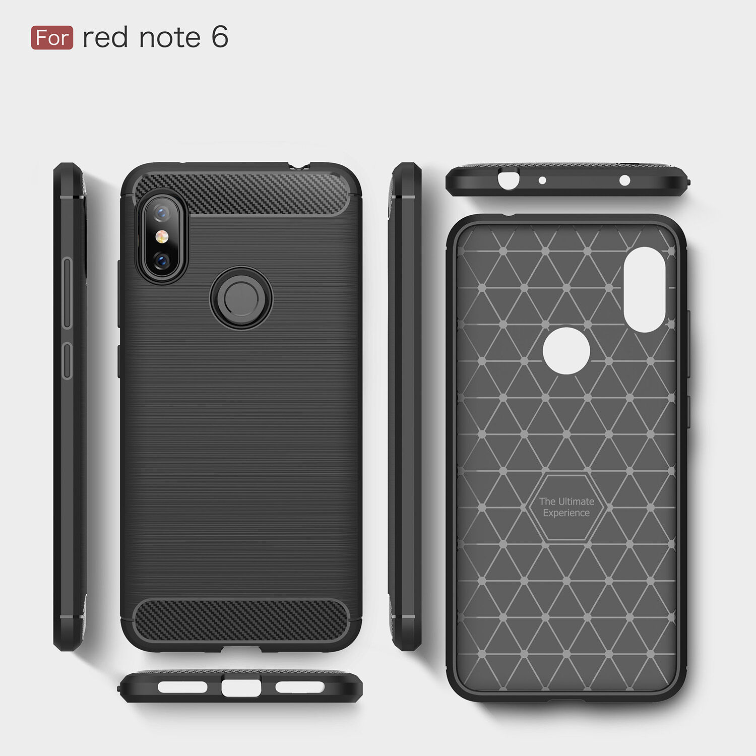 Védő tok csiszolt textúrával Xiaomi Redmi Note 6 - piros