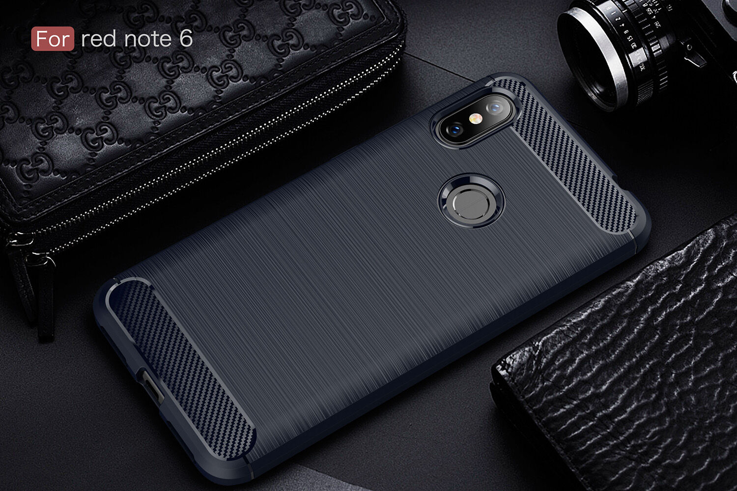 Védő tok csiszolt textúrával Xiaomi Redmi Note 6 - piros