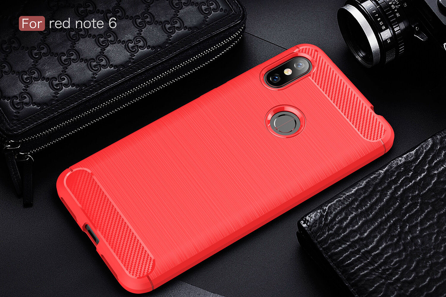 Védő tok csiszolt textúrával Xiaomi Redmi Note 6 - szürke