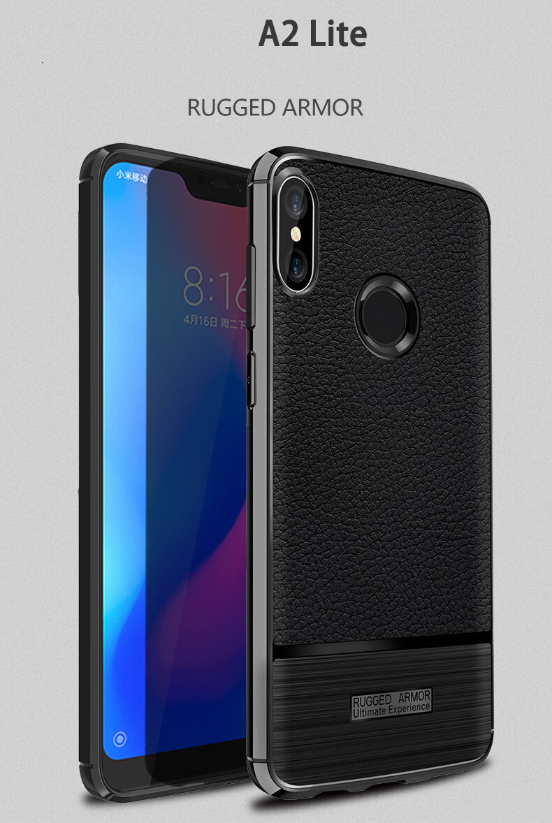 Tok csiszolt és bőr textúrával Xiaomi Mi A2 Lite - fekete