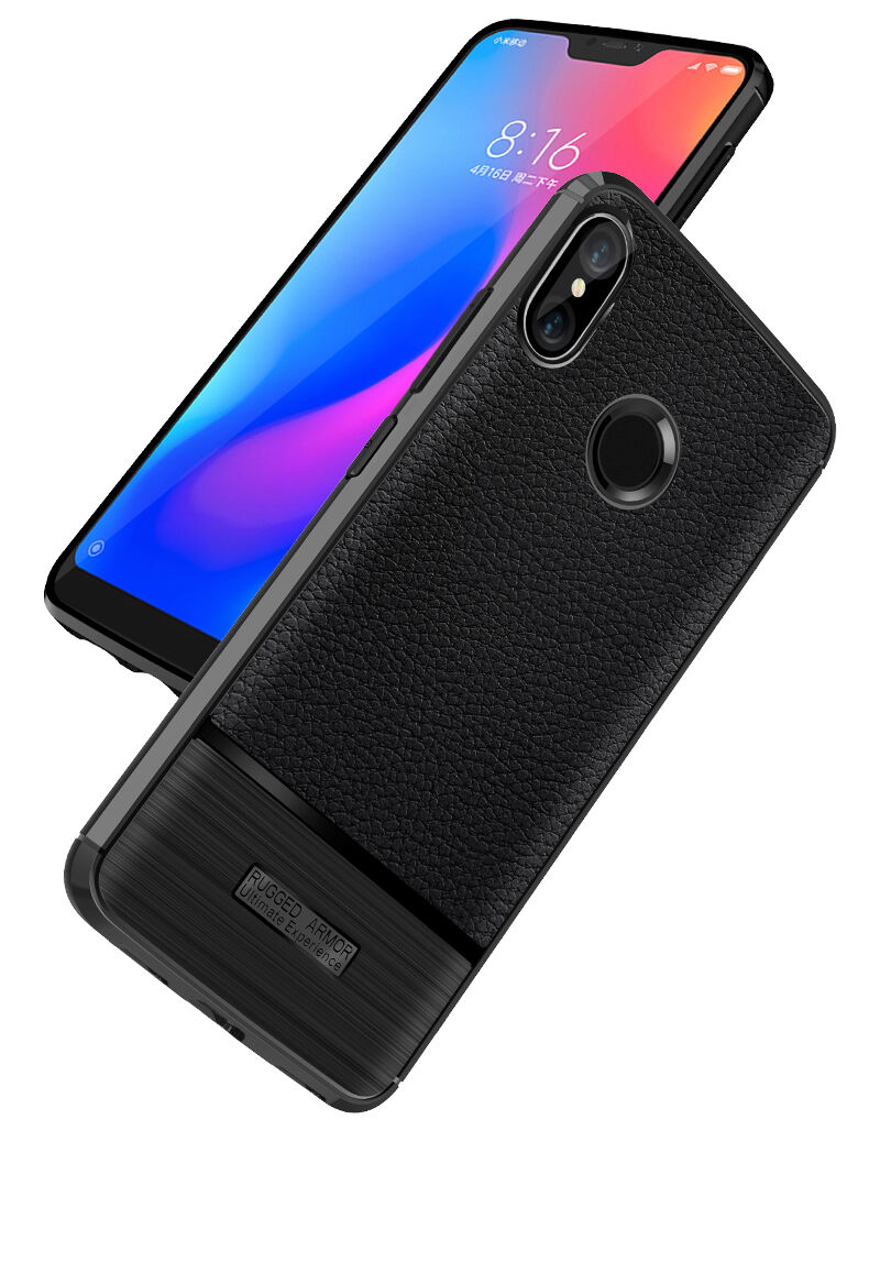 Tok csiszolt és bőr textúrával Xiaomi Mi A2 Lite - fekete