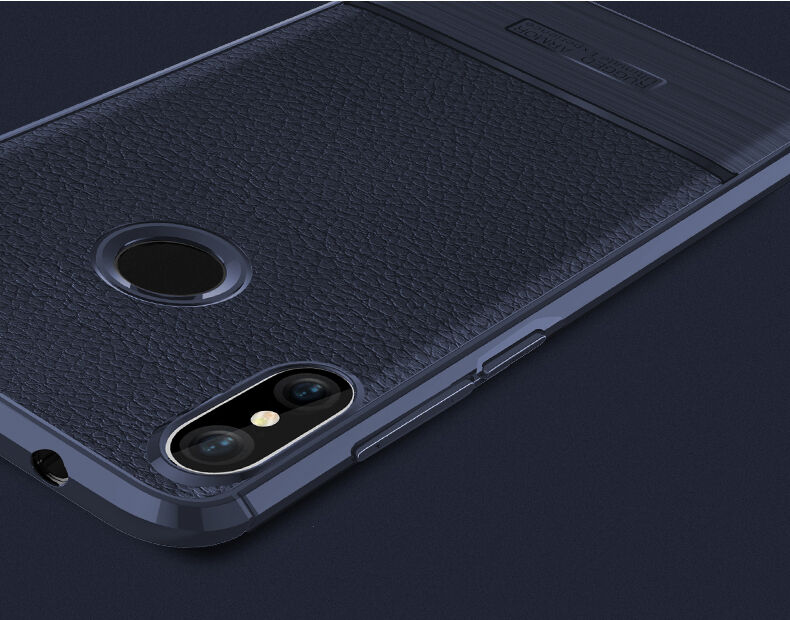Tok csiszolt és bőr textúrával Xiaomi Mi A2 Lite - fekete
