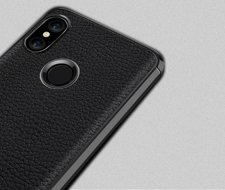 Tok csiszolt és bőr textúrával Xiaomi Mi A2 Lite - fekete