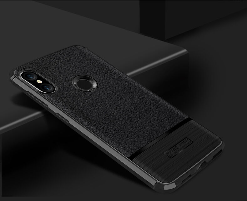 Tok csiszolt és bőr textúrával Xiaomi Mi A2 Lite - fekete