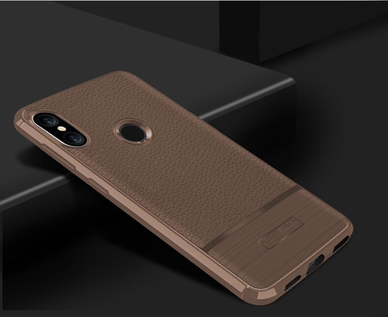 Tok csiszolt és bőr textúrával Xiaomi Mi A2 Lite - fekete
