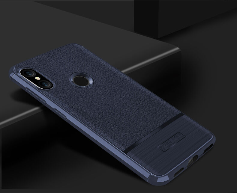 Tok csiszolt és bőr textúrával Xiaomi Mi A2 Lite - fekete