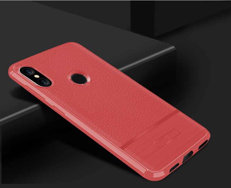 Tok csiszolt és bőr textúrával Xiaomi Mi A2 Lite - fekete
