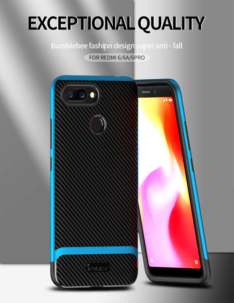 Ipaky tok karbonszálas textúrával Xiaomi Redmi 6 - kék-fekete