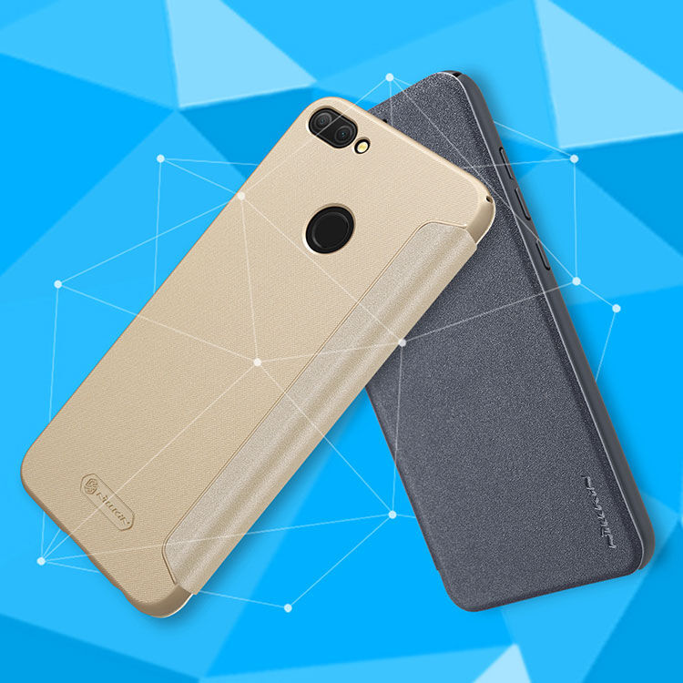Nillkin Sparkle flip cover tok Honor 9 (2018) - fekete