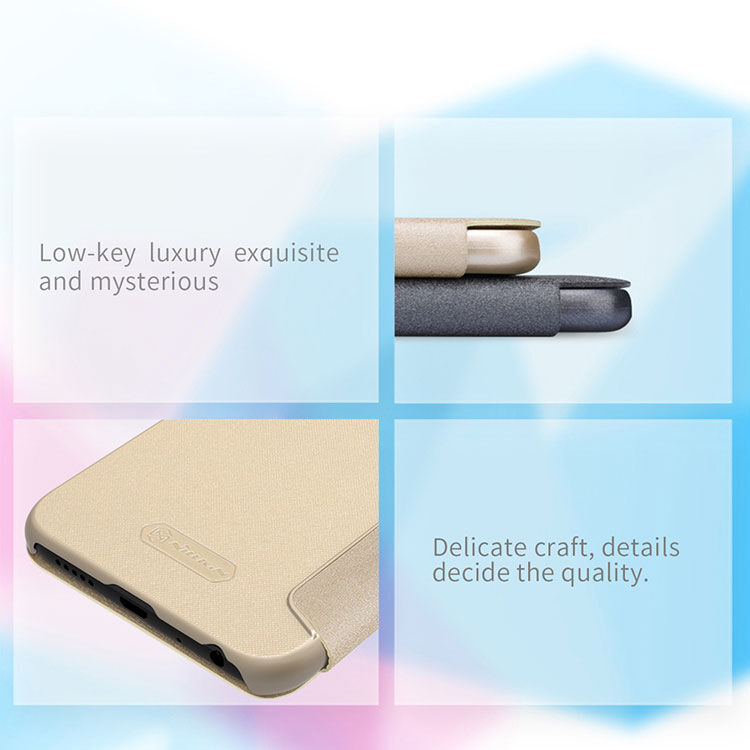 Nillkin Sparkle flip cover tok Honor 9 (2018) - fekete