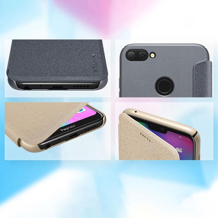 Nillkin Sparkle flip cover tok Honor 9 (2018) - fekete